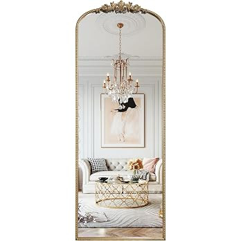 WallBeyond Arched Full Length Mirror Wall Mounted, 21x56 Inch Gold Antique Mirror, Vintage Metal ... | Amazon (US)