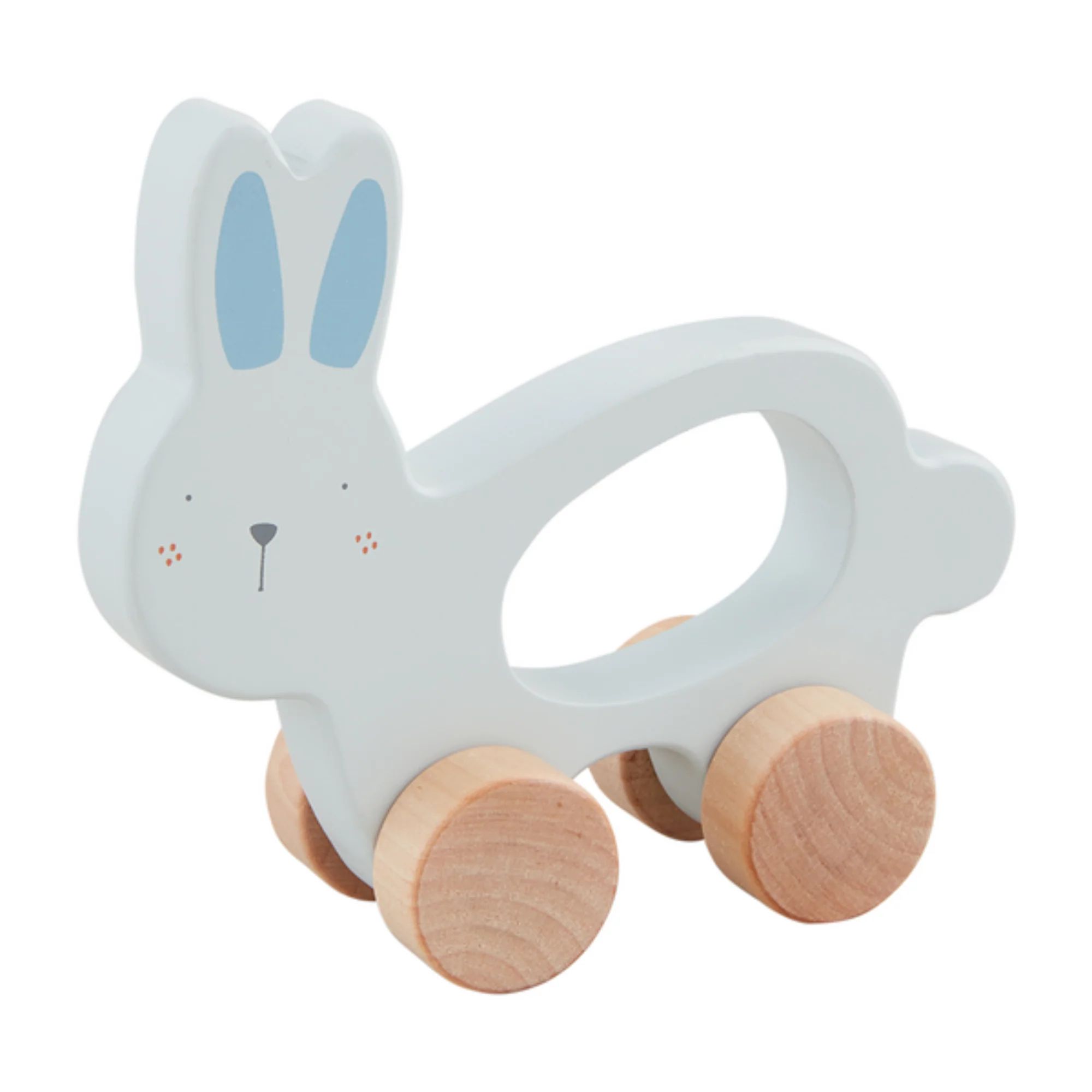 Wood Bunny Pull Toy, Blue | SpearmintLOVE
