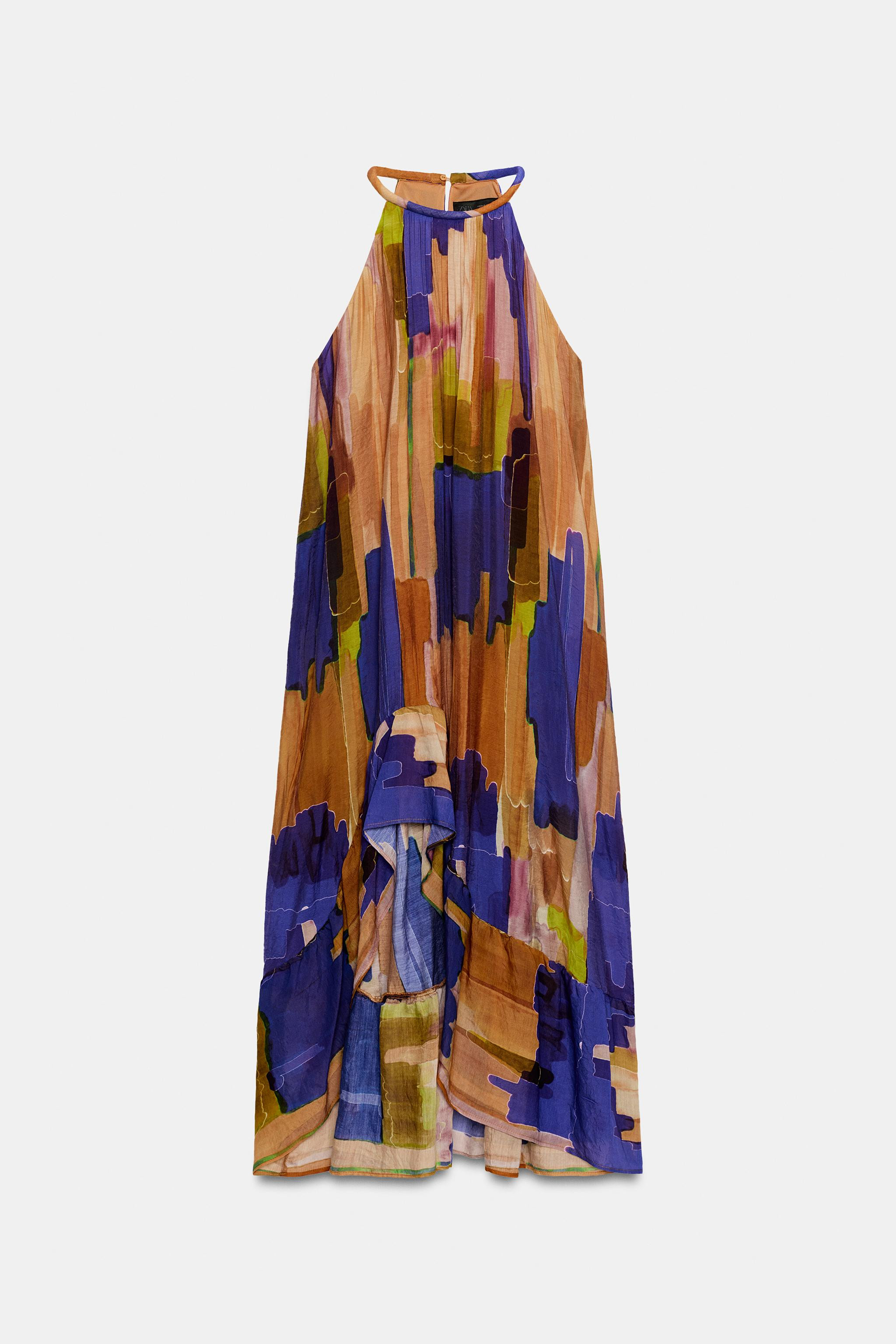 ASYMMETRIC HEM PRINTED DRESS | Zara US