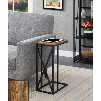 HomeStock Versatile C End Table with Modern C Frame Design, Particleboard Top and Metal Base for Snacks, Drinks or Laptop | Target