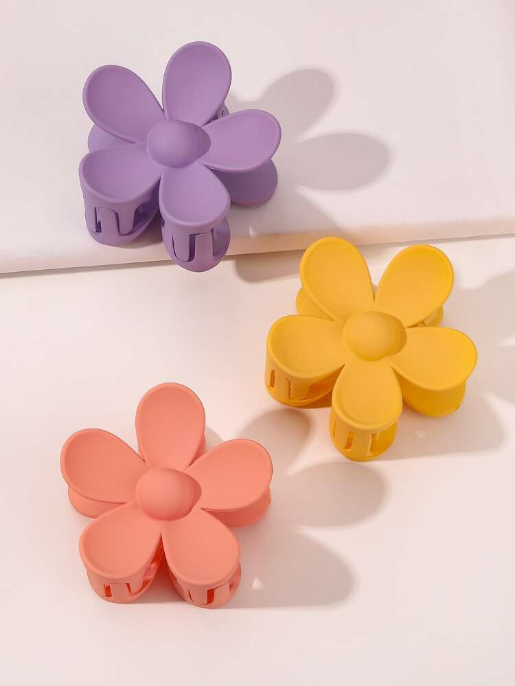 3pcs Flower Design Hair Claw | SHEIN