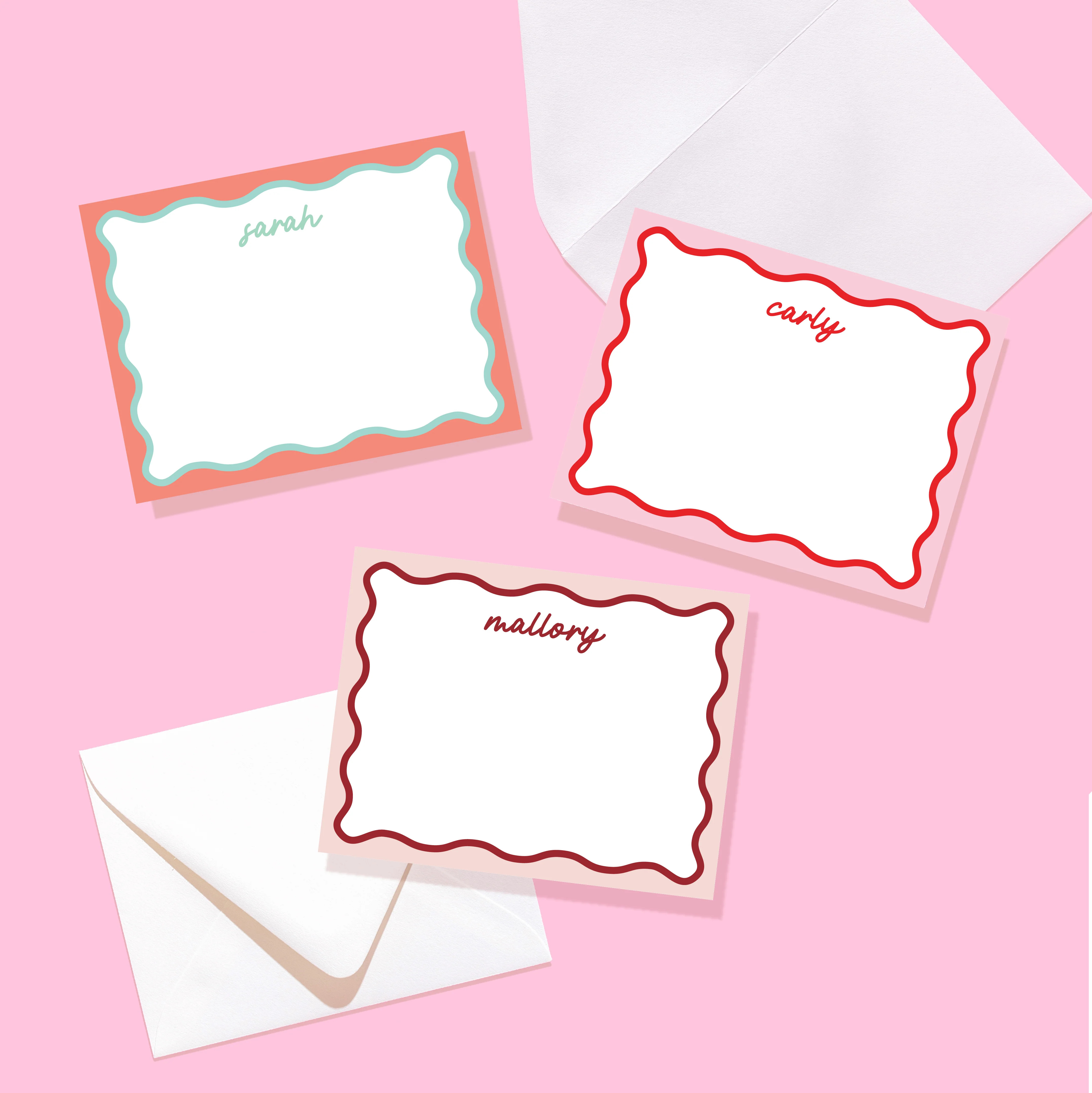 Wavy Collection Personalized Stationery | Joy Creative Shop