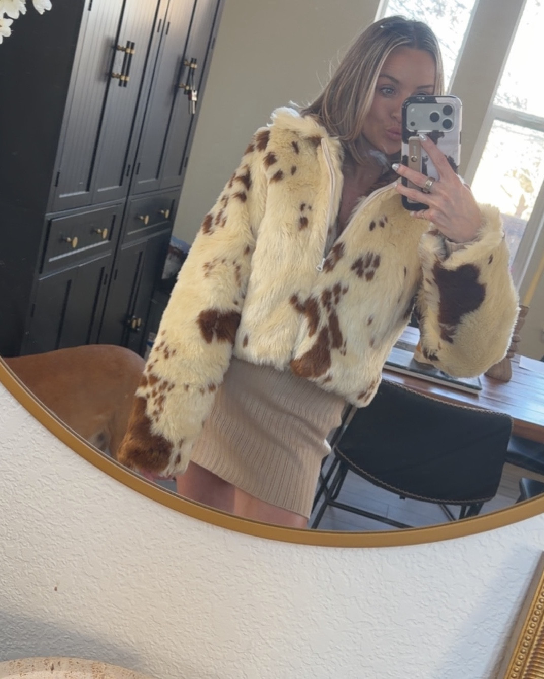 My absolute favorite cow print jacket. Like please 😍. 

#LTKootd #LTKSeasonal