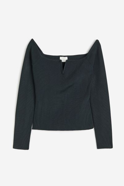 Rib-knit Off-the-shoulder Top | H&M (US + CA)