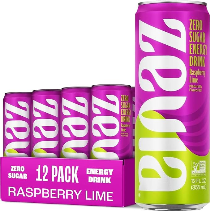 Zevia Zero Sugar Energy Drink, Raspberry Lime, 12 oz Cans (12-Pack) – Naturally Sweetened, Zero... | Amazon (US)