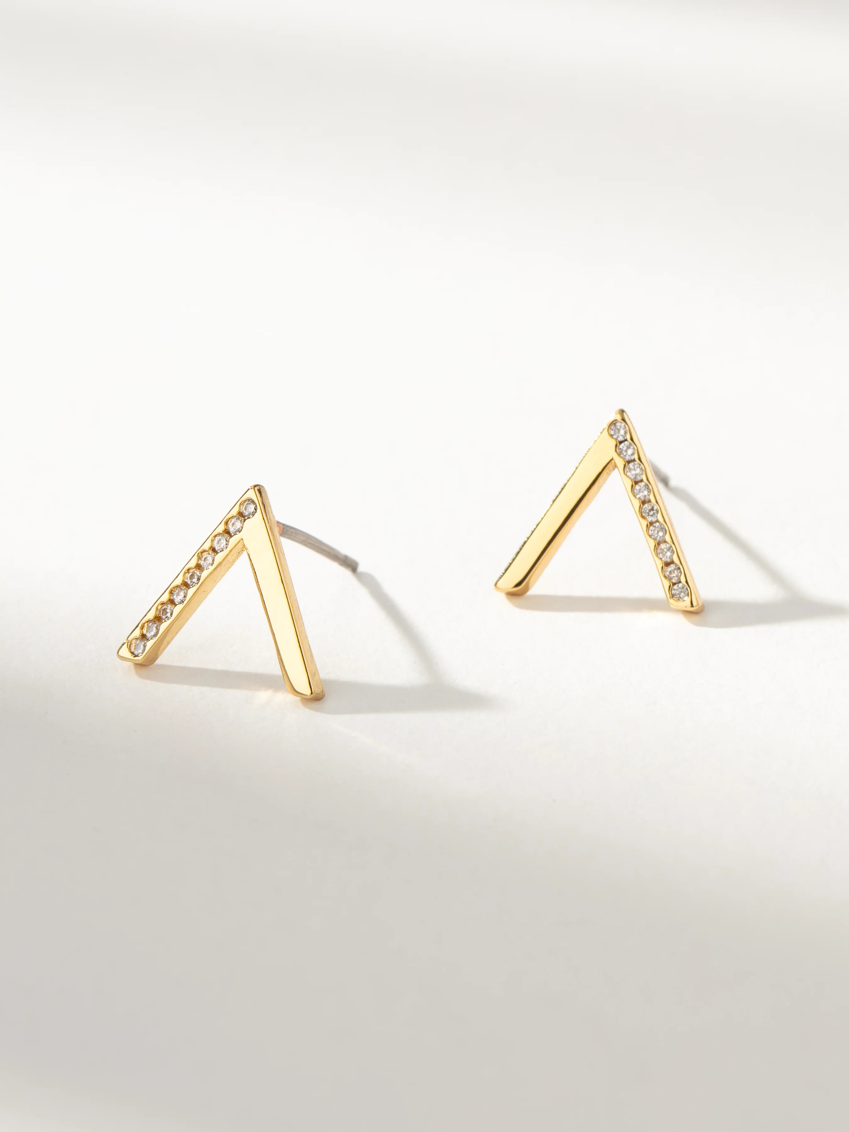 Little Stud 2.0 Pavé V-Shaped Earrings in Gold | Uncommon James | Uncommon James
