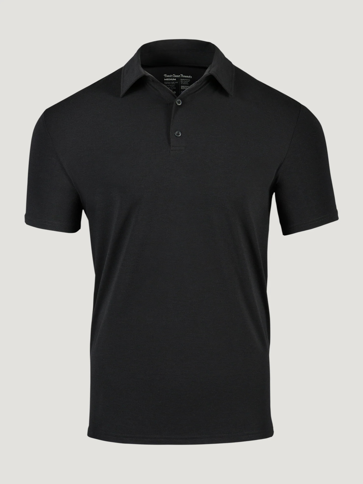 Black Performance Polo | Fresh Clean Threads | Fresh Clean Tees