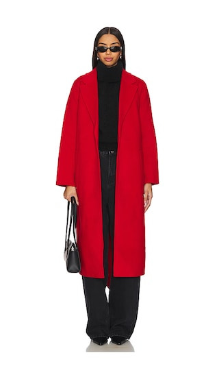 Ivy Oak Celia Belted Double Face Coat in Red. | Revolve Clothing (Global)