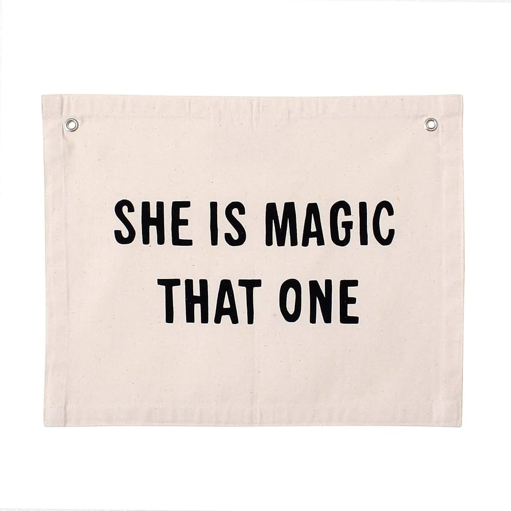 CHTech She Is Magic That One Banner Wall Art for Nursery Modern Kids Room Decor Kids Banner | Amazon (US)