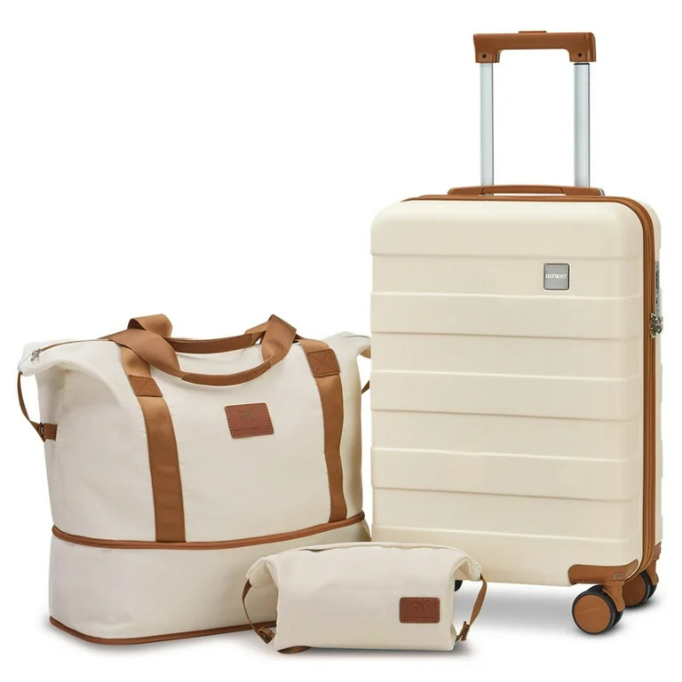 Joyway 3-Piece Luggage Set 20-Inch Carry-On Suitcase with Spinner Wheels TSA Lock Travel Duffel B... | Walmart (US)