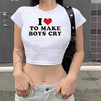 Tuislay Cute Baby Tees for Women I Love to Make Boys Cry Y2k Shirt Crop Tops Aesthetic Clothes St... | Amazon (US)