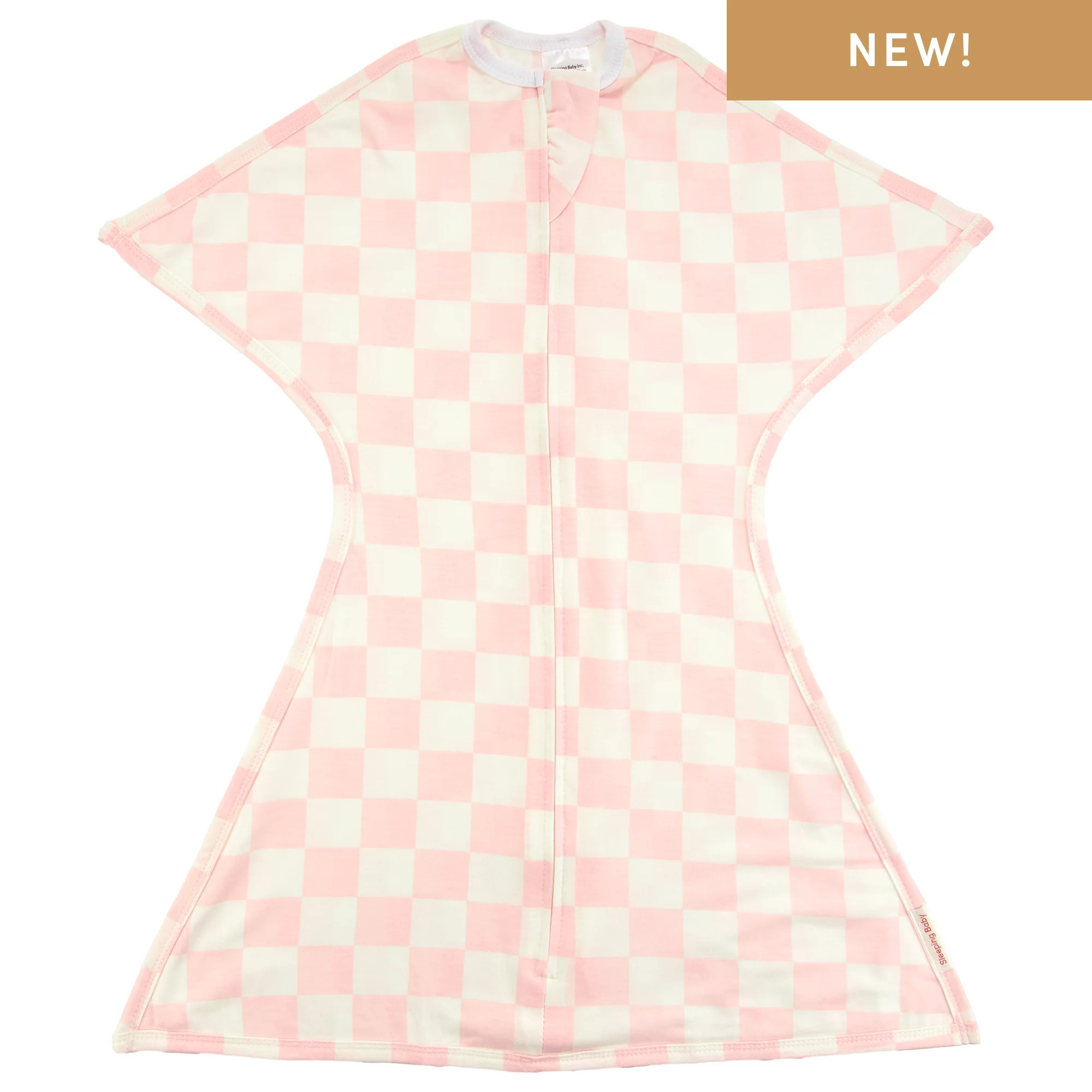 Soft Pink Checkers Zipadee-Zip Swaddle Transition | Sleeping Baby