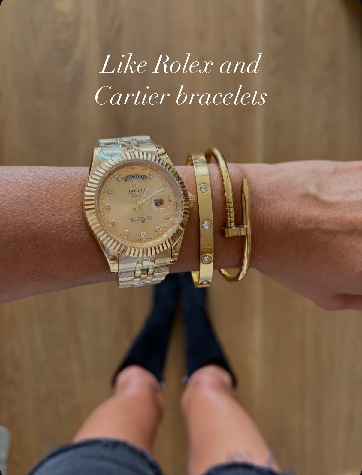 Amazon accessories that look like designer. Rolex. Cartier. Love bracelets. Gold plated. Waterproof 

#LTKStyleTip #LTKFindsUnder100
