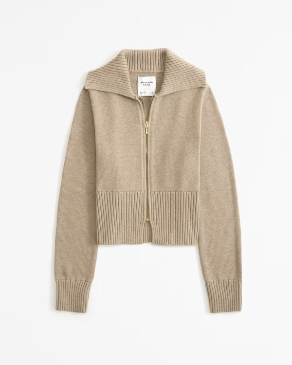 Collared Full-Zip Cardigan | Abercrombie & Fitch (US)