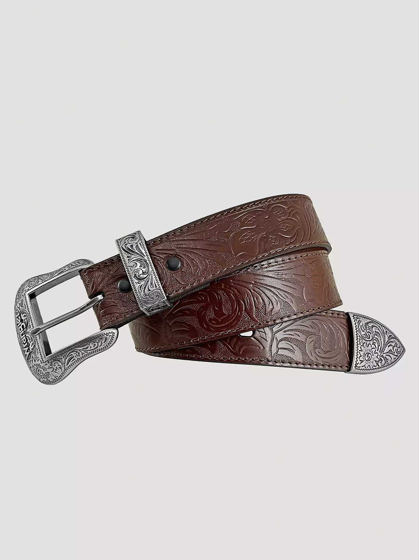 Women's 3 Piece Buckle Embossed Leather Belt | Wrangler