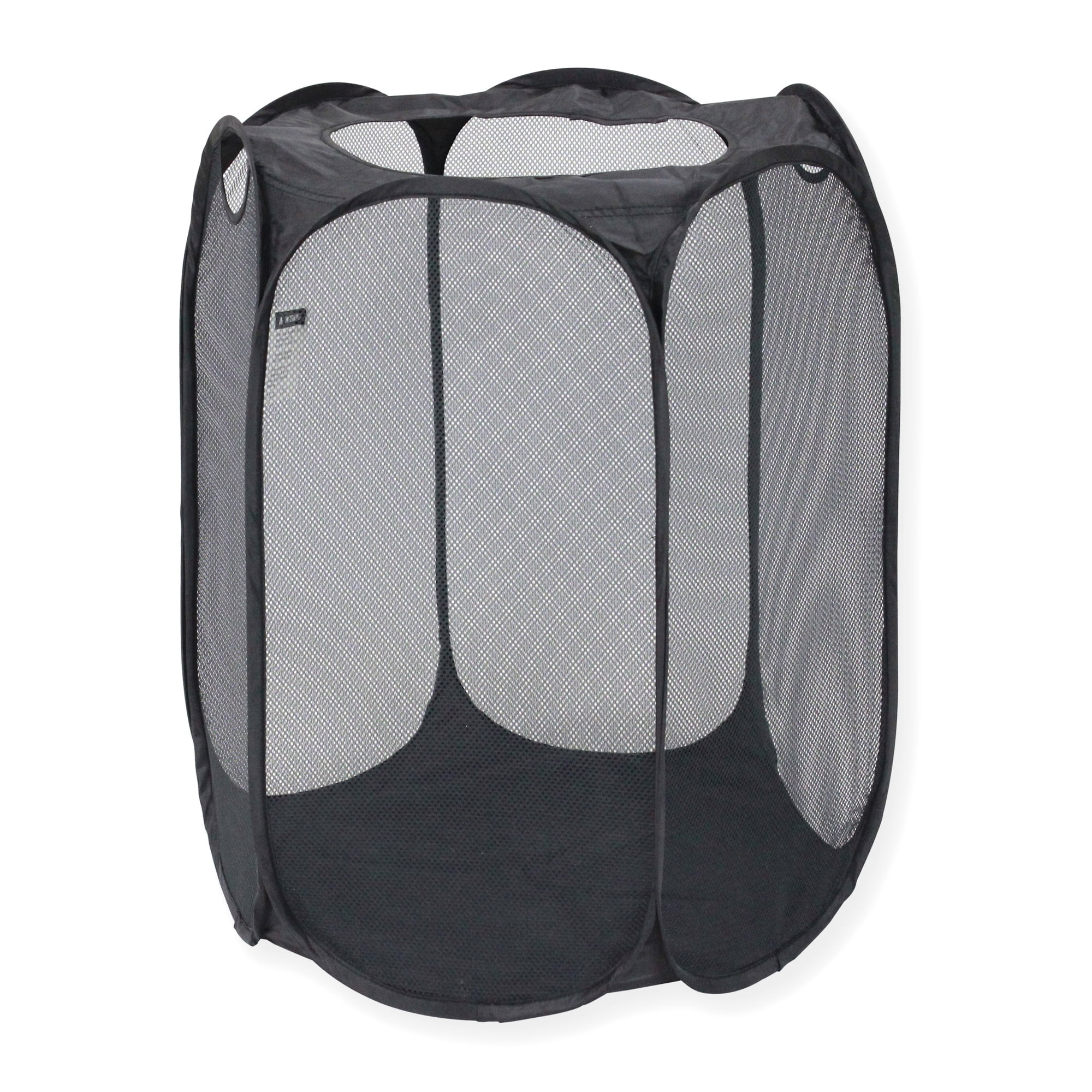 Mainstays Pop-Up Black Hexagon Mesh Laundry Hamper with Heavy Duty Handles | Walmart (US)