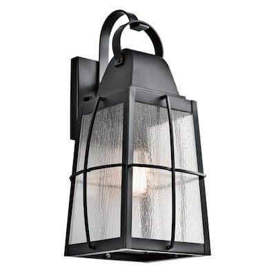 Kichler Tolerand 1-Light 20.25-in Textured Black Outdoor Wall Light Lowes.com | Lowe's