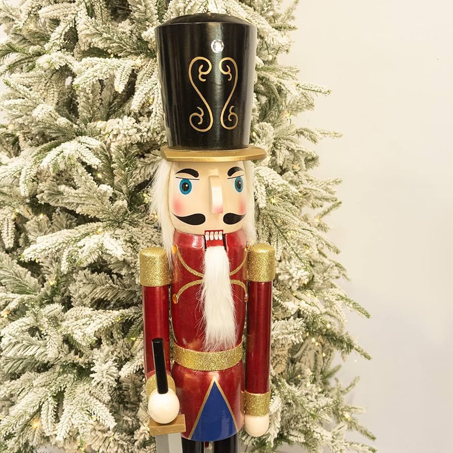 KI Store 4ft Christmas Nutcracker Large Wooden Soldier Nutcracker Figurine Christmas Decorations ... | Amazon (US)
