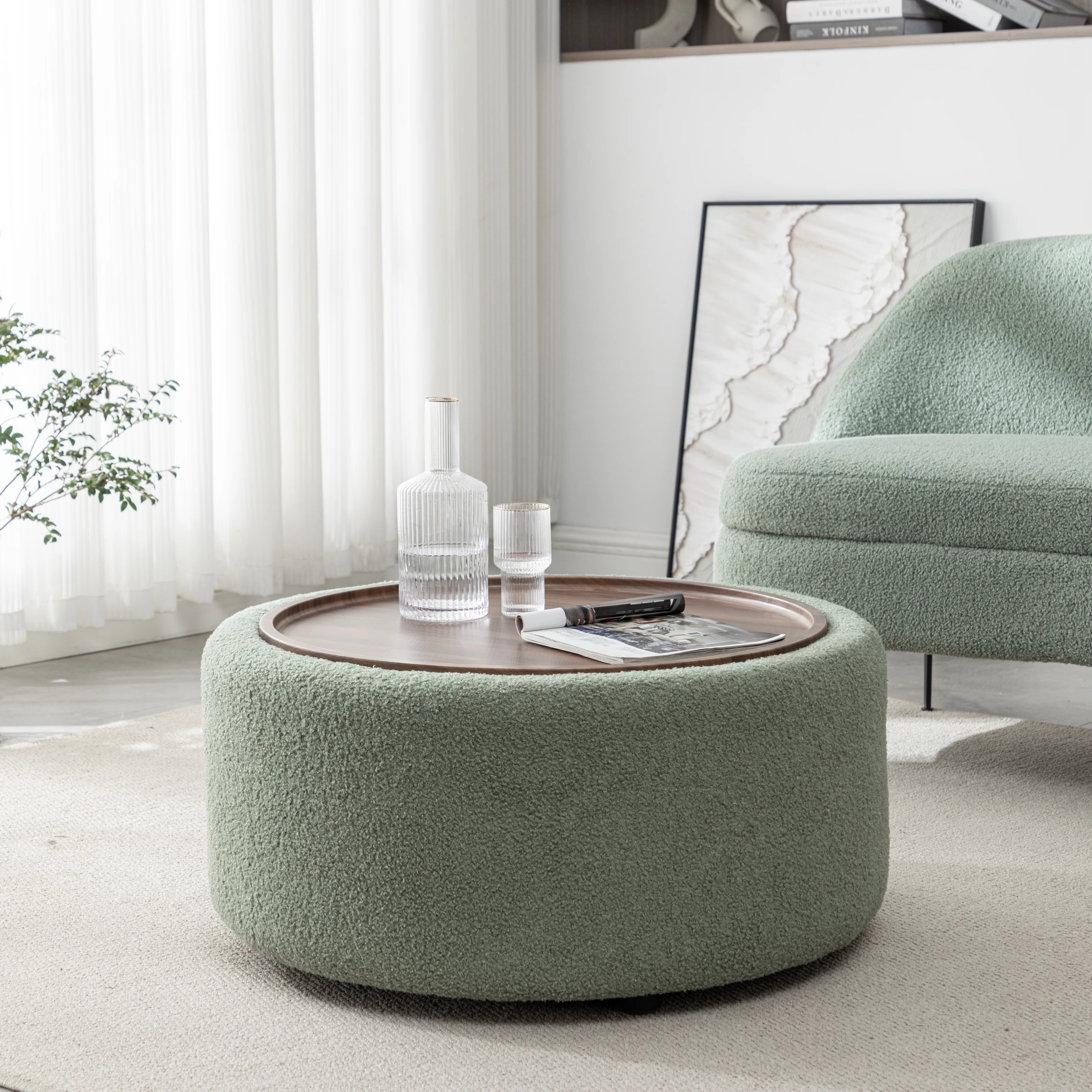 Bryonie Round Cocktail Ottoman with Storage | Wayfair North America