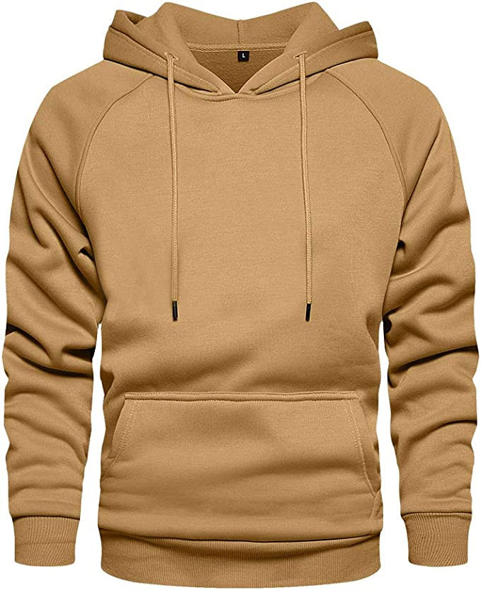 LBL Men's Solid Pullover Hoodies Sports Soft Blend Fleece Hooded Sweatshirts with Kanga Pocket | Amazon (US)