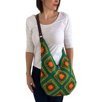Granny Square Bag, Crossbody Cotton Knitting Crochet Woman Handbag, Vintage Style Bag | Etsy (US)