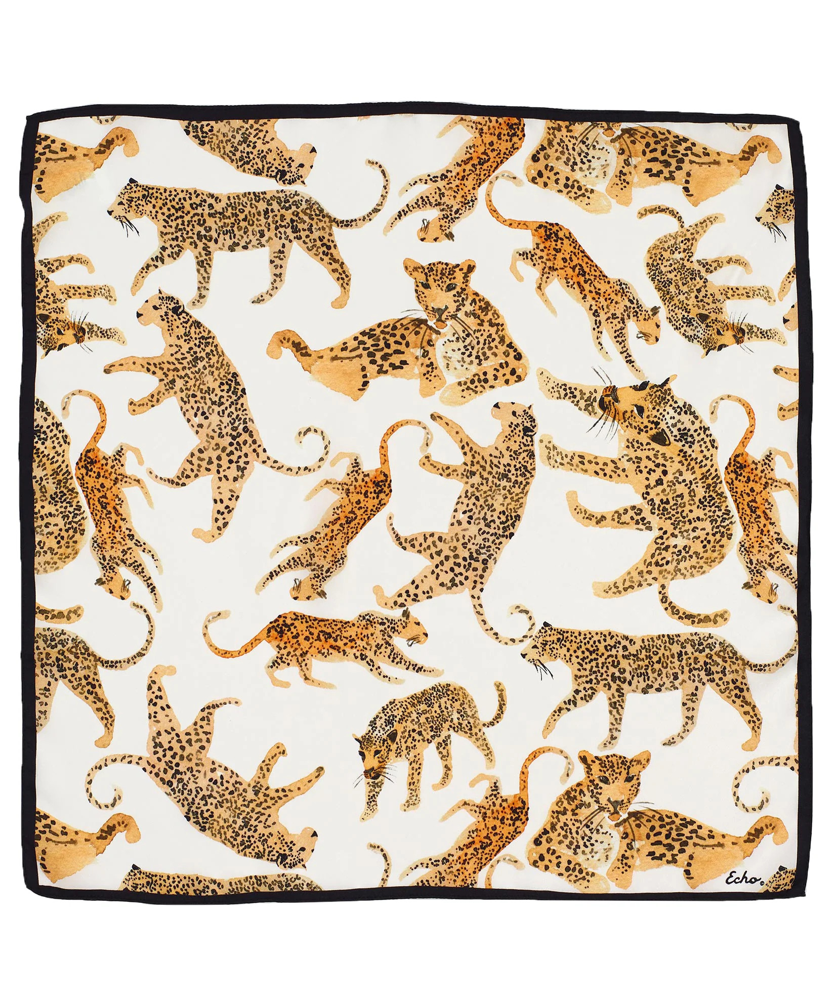 Prowling Ocelot 22" Silk Square | Echo New York