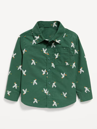 Printed Long-Sleeve Oxford Shirt for Toddler Boys | Old Navy (US)