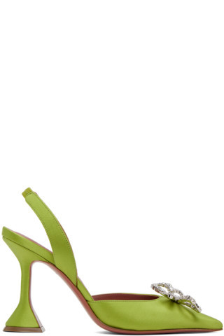 Green Rosie Sling 95 Heels | SSENSE