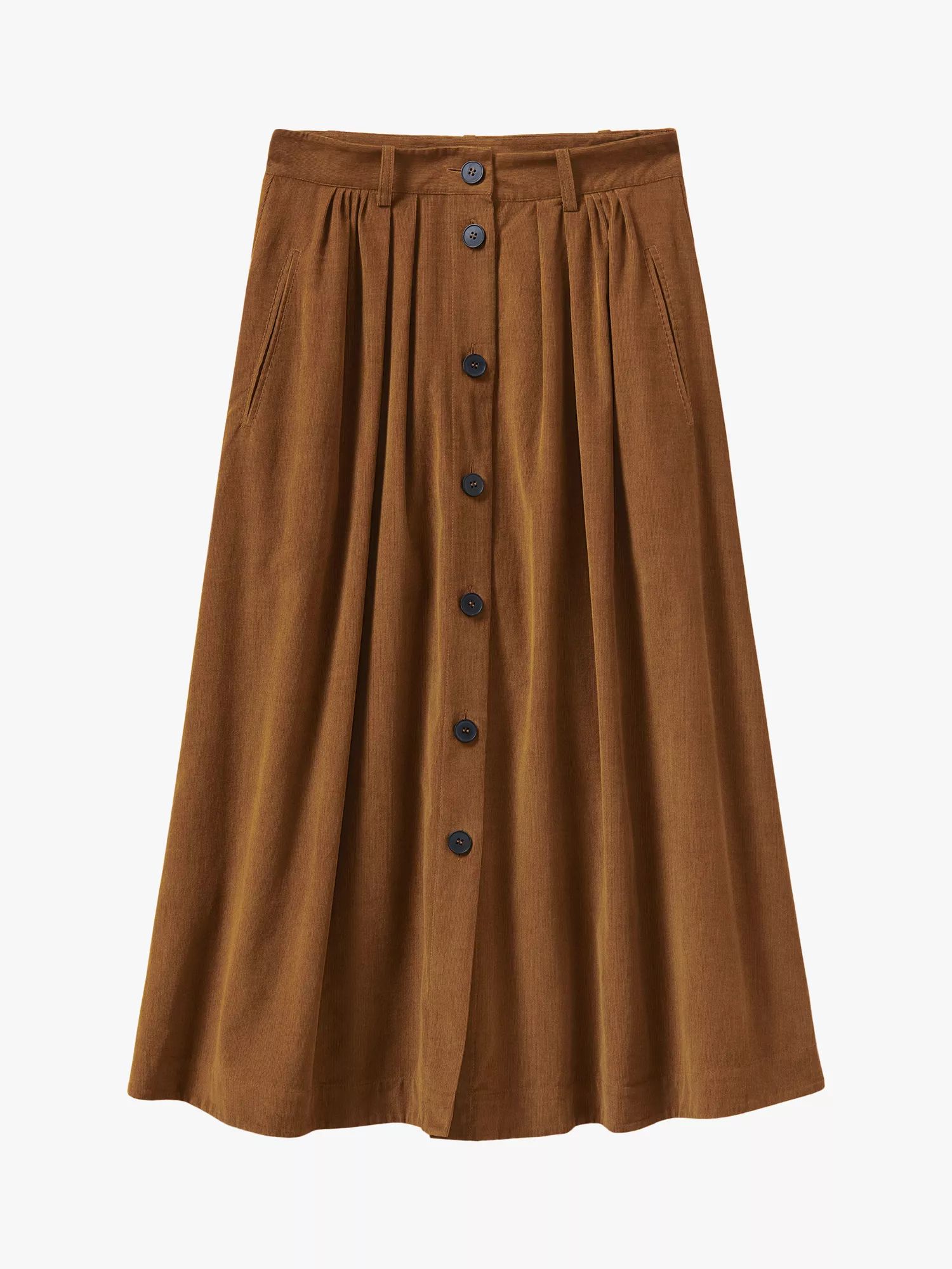 Toast Needlecord Button Front Skirt, Golden Syrup | John Lewis UK