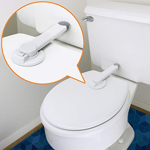 Baby Toilet Lock by Wappa Baby - 9"L x 4"W - Ideal Baby Proof Toilet Lid Lock - No Tools Needed Easy Installation with 3M Adhesive - Top Safety Toilet Seat Lock - Fits Most Toilets - White (1 Pack) | Amazon (US)