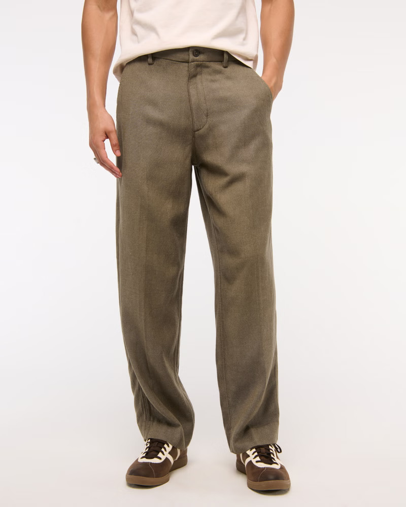 Baggy Tailored Linen-Blend Trouser | Abercrombie & Fitch (US)