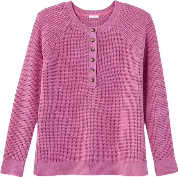 Waffle-Knit Henley Sweater | J. Jill