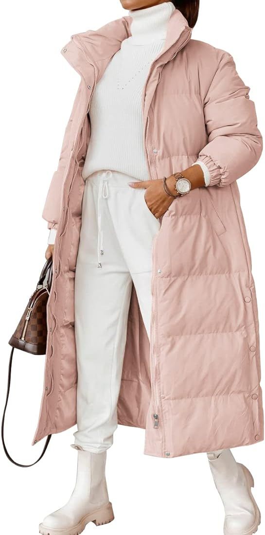 Zwurew Women's Quilted Lightweight Puffer Jacket Thickened Long Spring Winter Coats Zip Up Baggy ... | Amazon (US)
