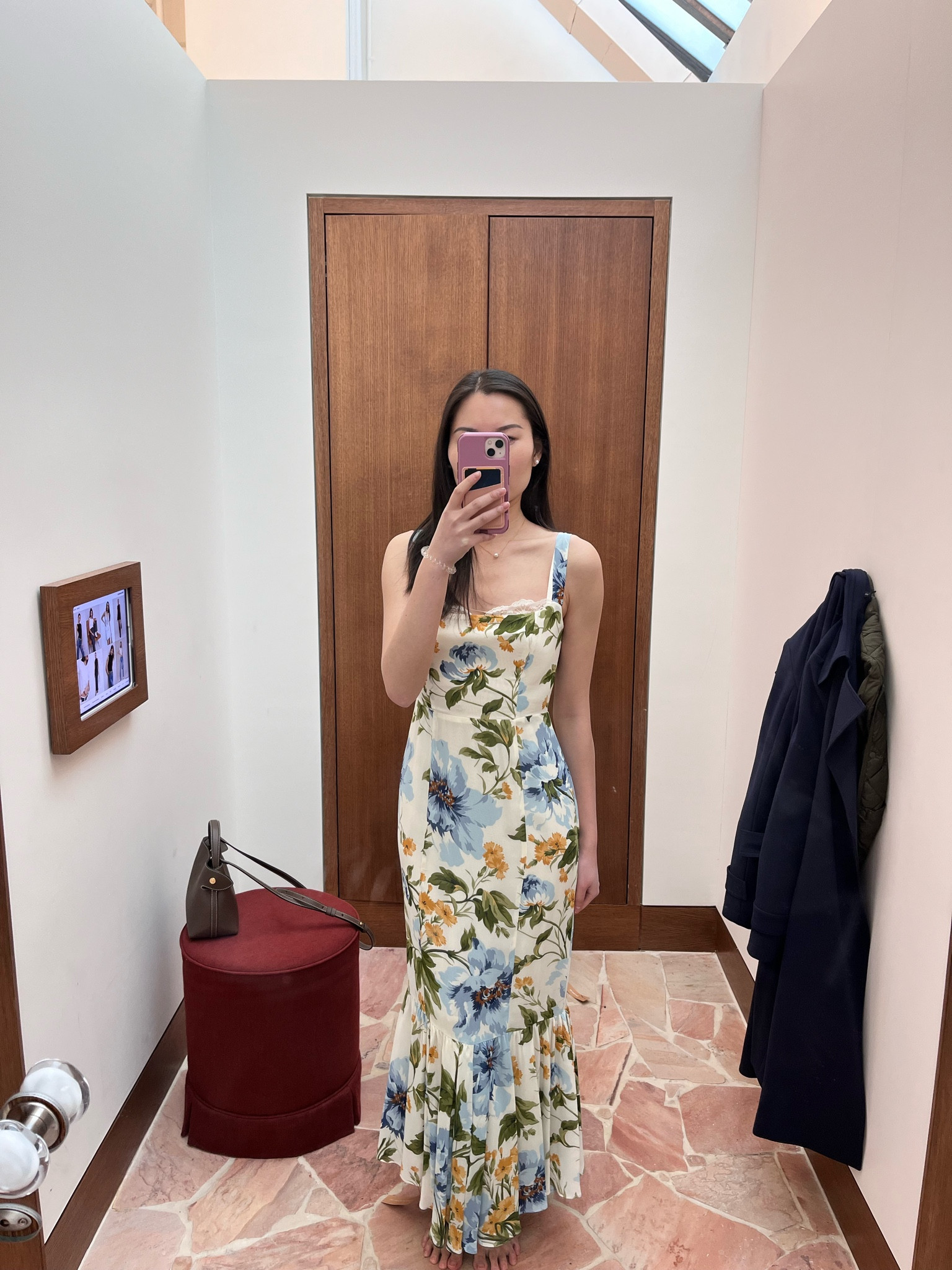 Wedding Guest Dress - wearing size 2. Floral maxi dress with ruffles and mermaid flare cut. Straps felt a little long for my torso but they are adjustable! Fully lined.

#LTKstyletip #LTKwedding #LTKSeasonal