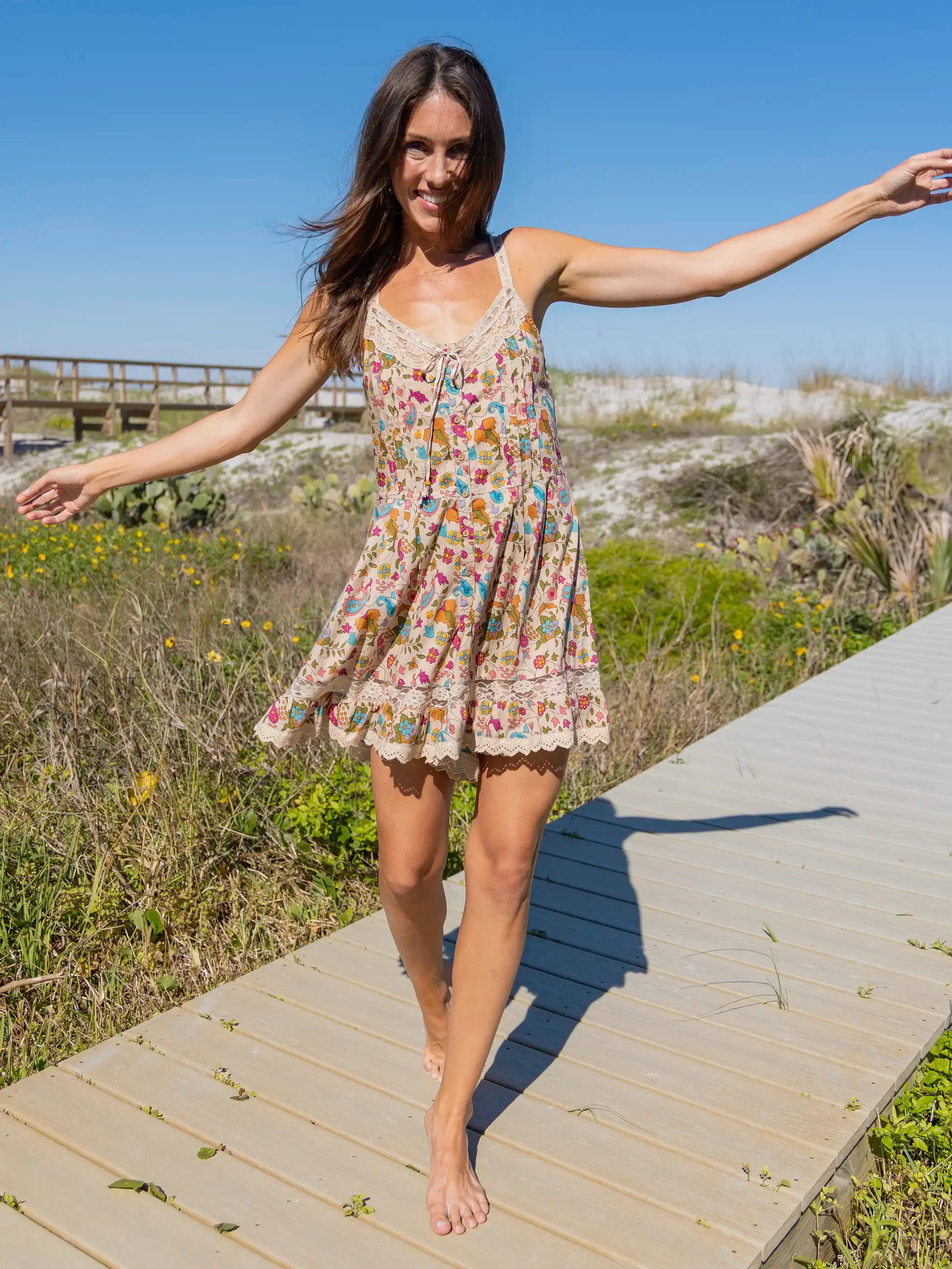 Cotton & Lace Romper | Natural Life