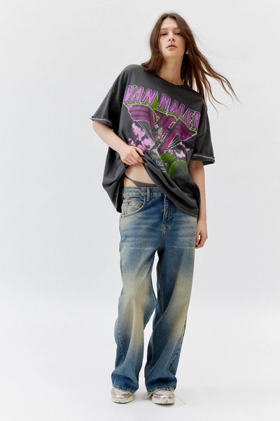 Van Halen Motorcycle Washed Oversized Tee | Urban Outfitters (US and RoW)