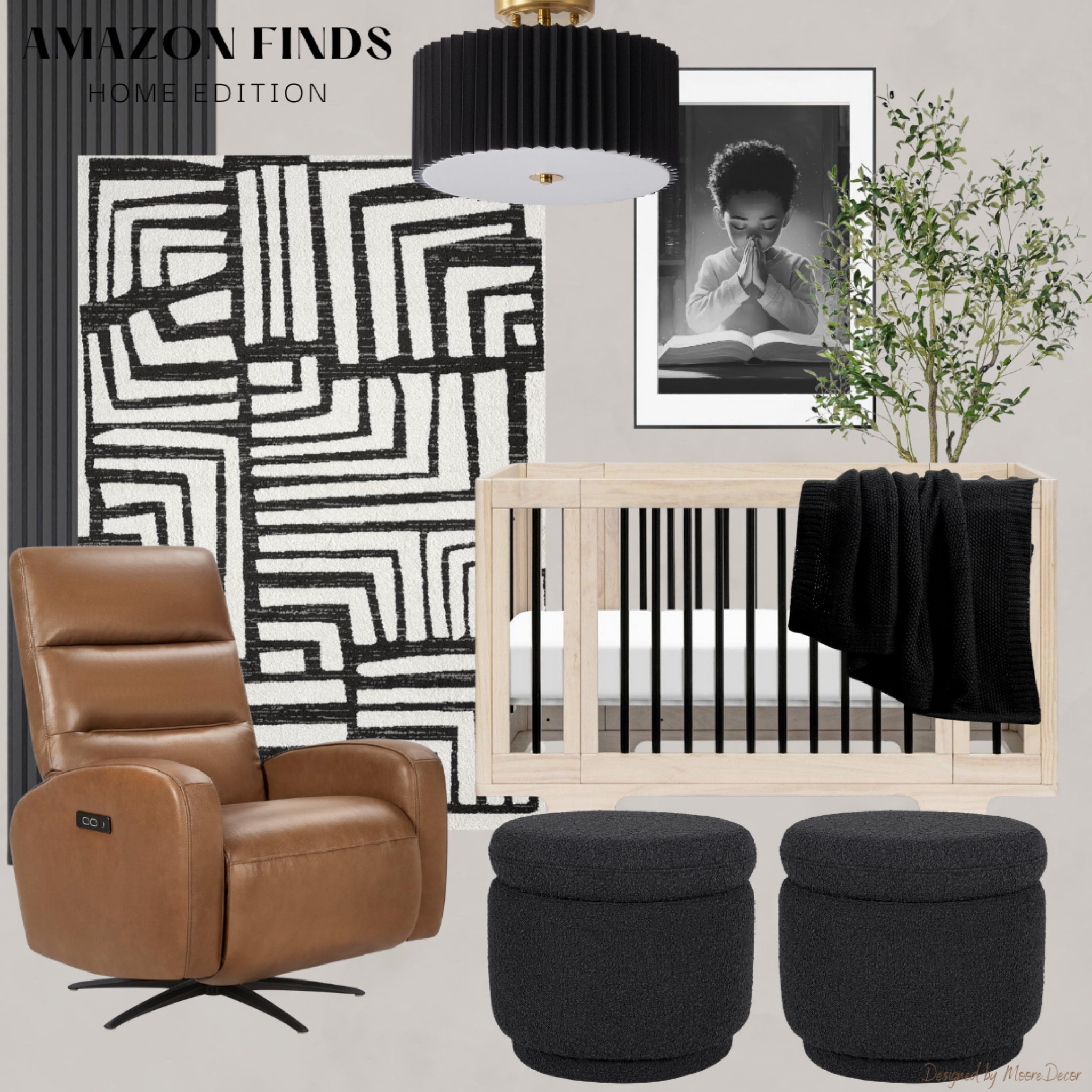 Creating a cozy, stylish nursery doesn’t have to break the bank! 🖤✨ I’m obsessed with these Amazon finds that blend modern comfort with timeless charm—perfect for making your space feel elevated yet inviting. Who says luxe design can’t be affordable? #MooreDecor #LuxeForLess #AmazonHome #ModernNurseryVibes

#LTKKids #LTKHome #LTKBaby
