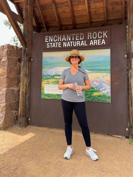 Went hiking today at the enchanted rock in Fredericksburg TX. Wore my Fabletics leggings and Madewell t-shirt. The hat was perfect since it was windy and it wouldn’t blow away from chin strap👏🏻

#LTKTravel #LTKOver40 #LTKActive