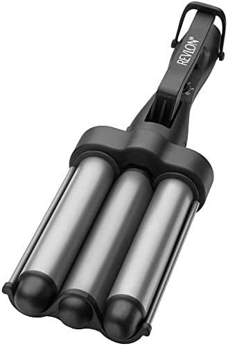 REVLON 3 Barrel Jumbo Hair Waver | Long-Lasting, Natural Looking Waves, (Grey) | Amazon (US)