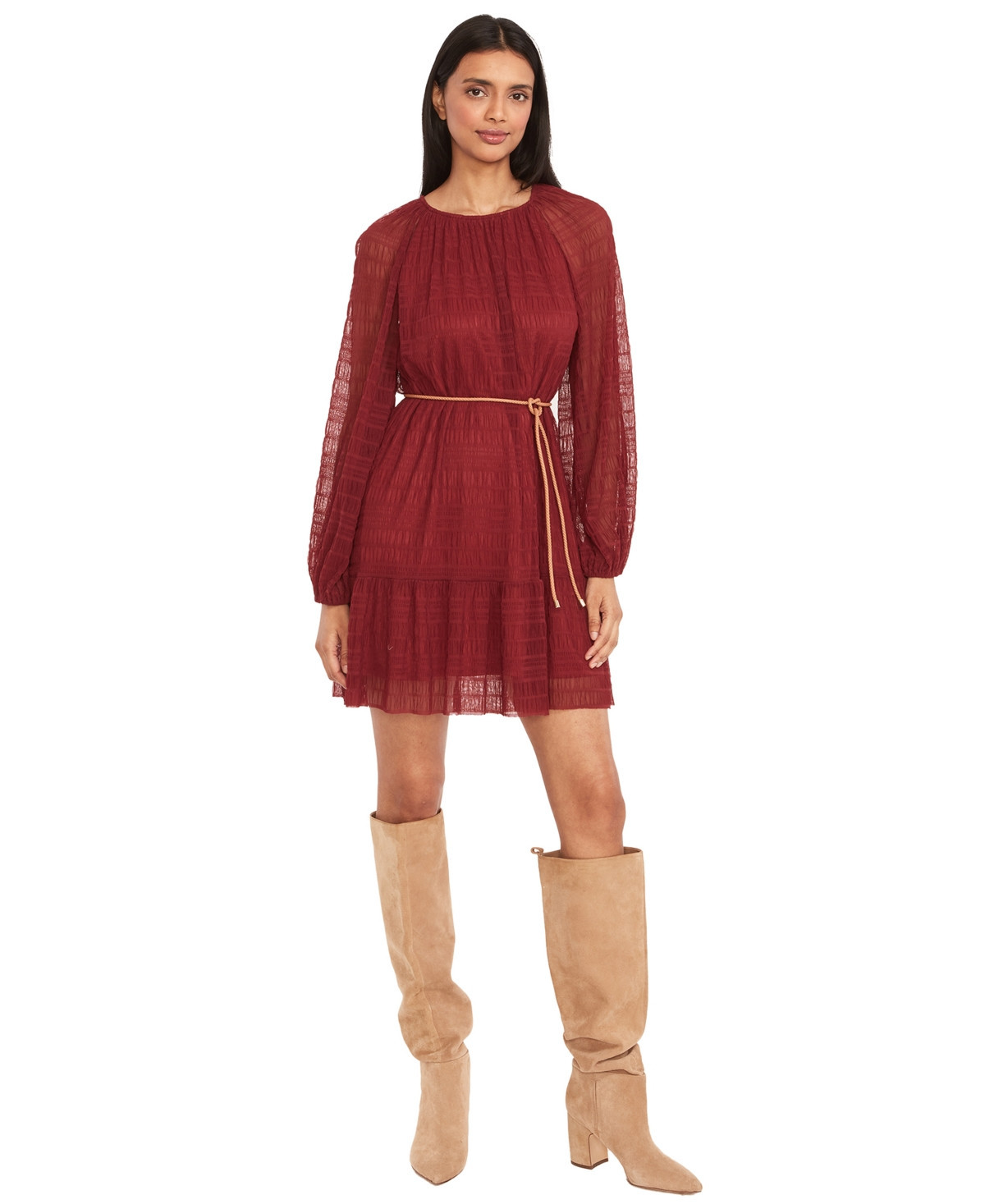 The Good Journey Women's Long Sleeve Mini Dress - Rhododendron | Macy's