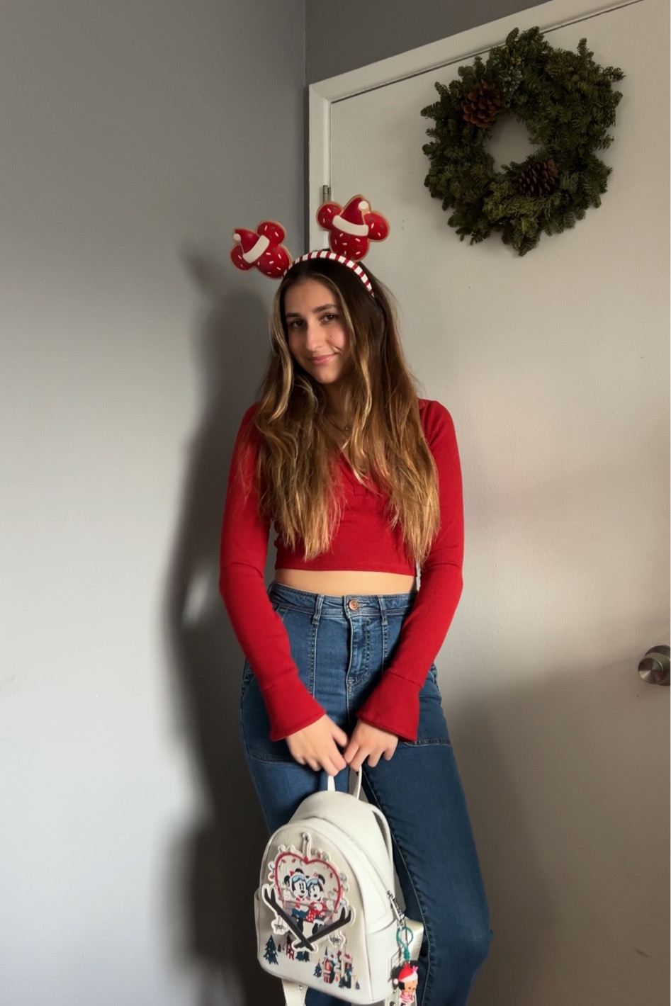 Another disney outfitmas ♥️

Ears: Shop Disney
Long Sleeve Crop Top: Garage Clothing
Jeans: Target
Bag: Loungefly
Shoes: Converse

Ig: @jkyinthesky & @jillianybarra
Watch my daily fitmas videos on TikTok!: @jill.ybarra

#disneychristmas #disneyoutfit #disneyoutfits #disneyootd #disneyoutfitinspo #disneystyle 

#LTKHoliday #LTKstyletip #LTKSeasonal