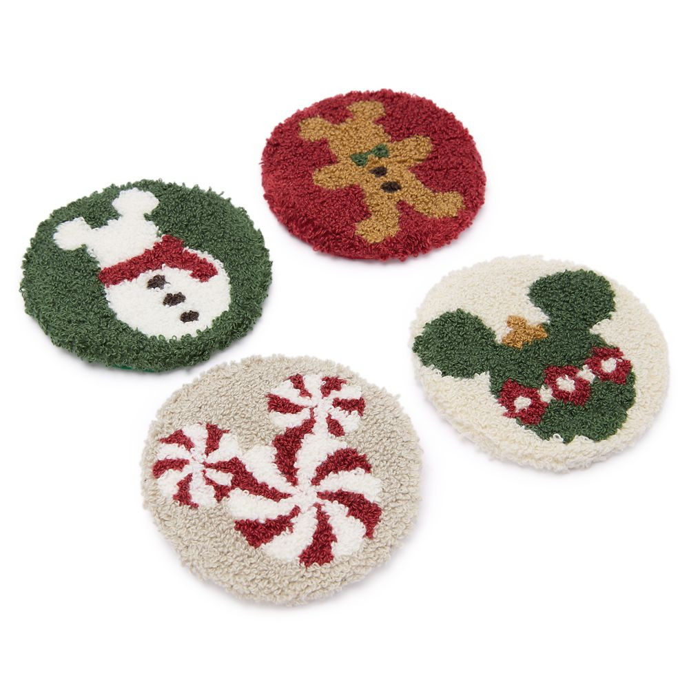 Mickey Mouse Punch Needle Holiday Coaster Set | Disney Store
