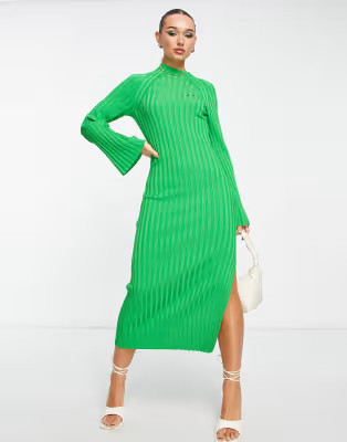 & Other Stories rib knitted midi dress in green | ASOS (Global)
