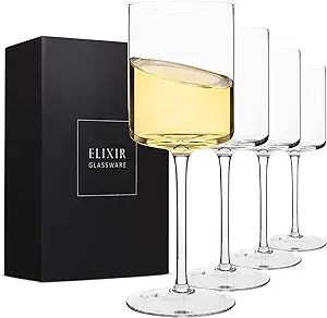 Elixir Glassware Crystal Wine Glasses - Set of 4 - 14 oz Stemware - Red Wine & White Wine Enterta... | Amazon (US)