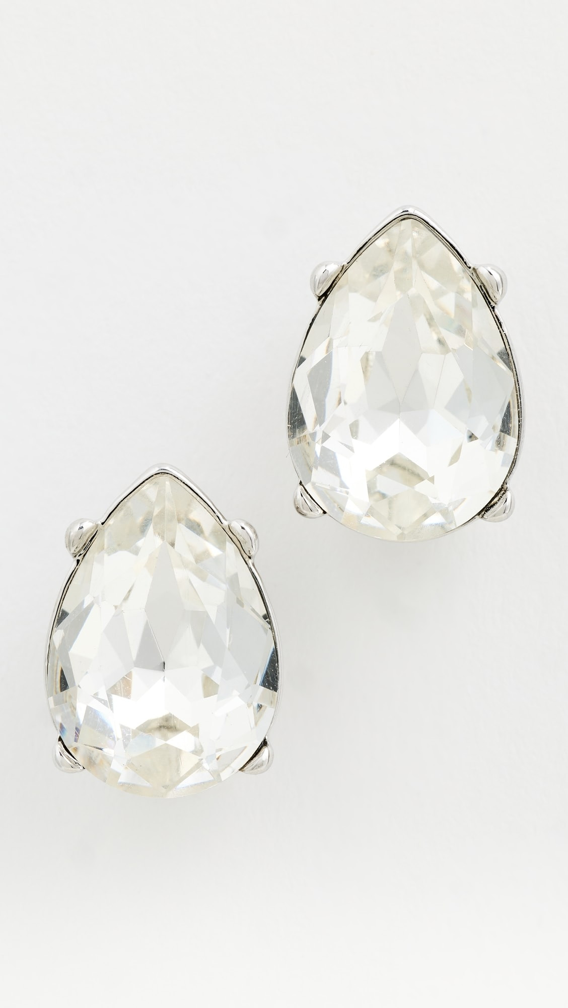 Silver Crystal Teardrop Pierced Earrings | Shopbop