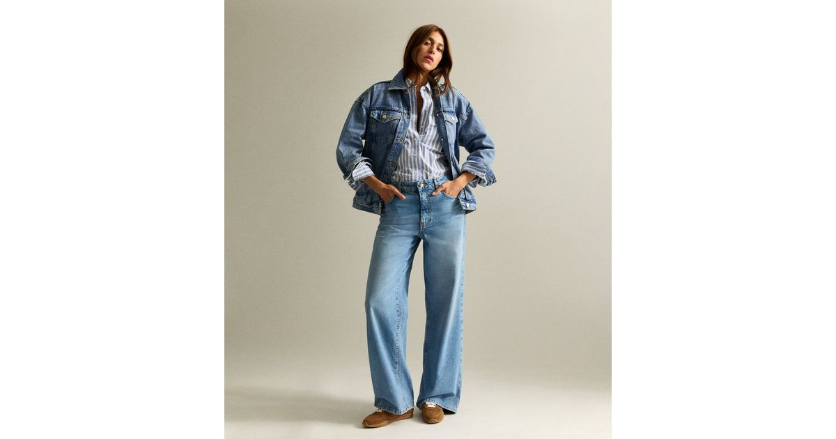 Blue Adalae Wide Leg Jeans  | New Look | New Look (UK)