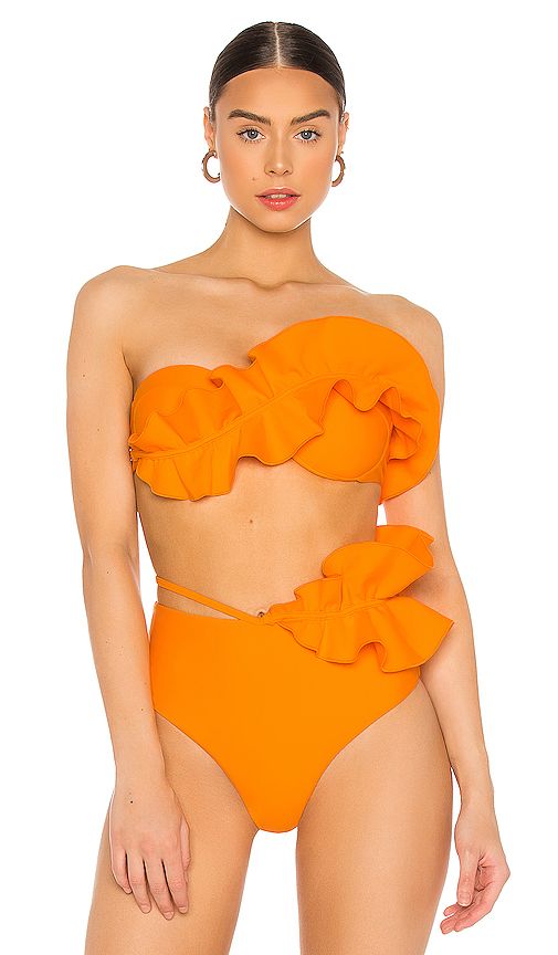 Andrea Iyamah Kari Bikini Top in Orange. - size XS (also in S) | Revolve Clothing (Global)