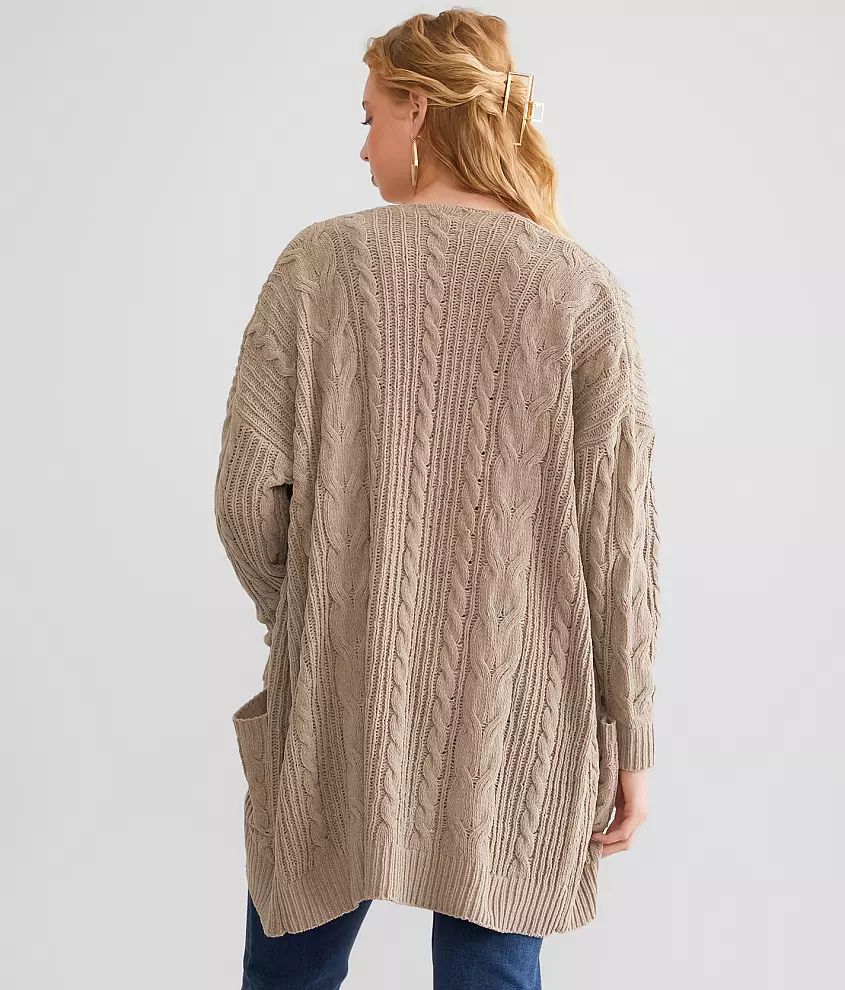 Chenille Cable Knit Cardigan Sweater | Buckle