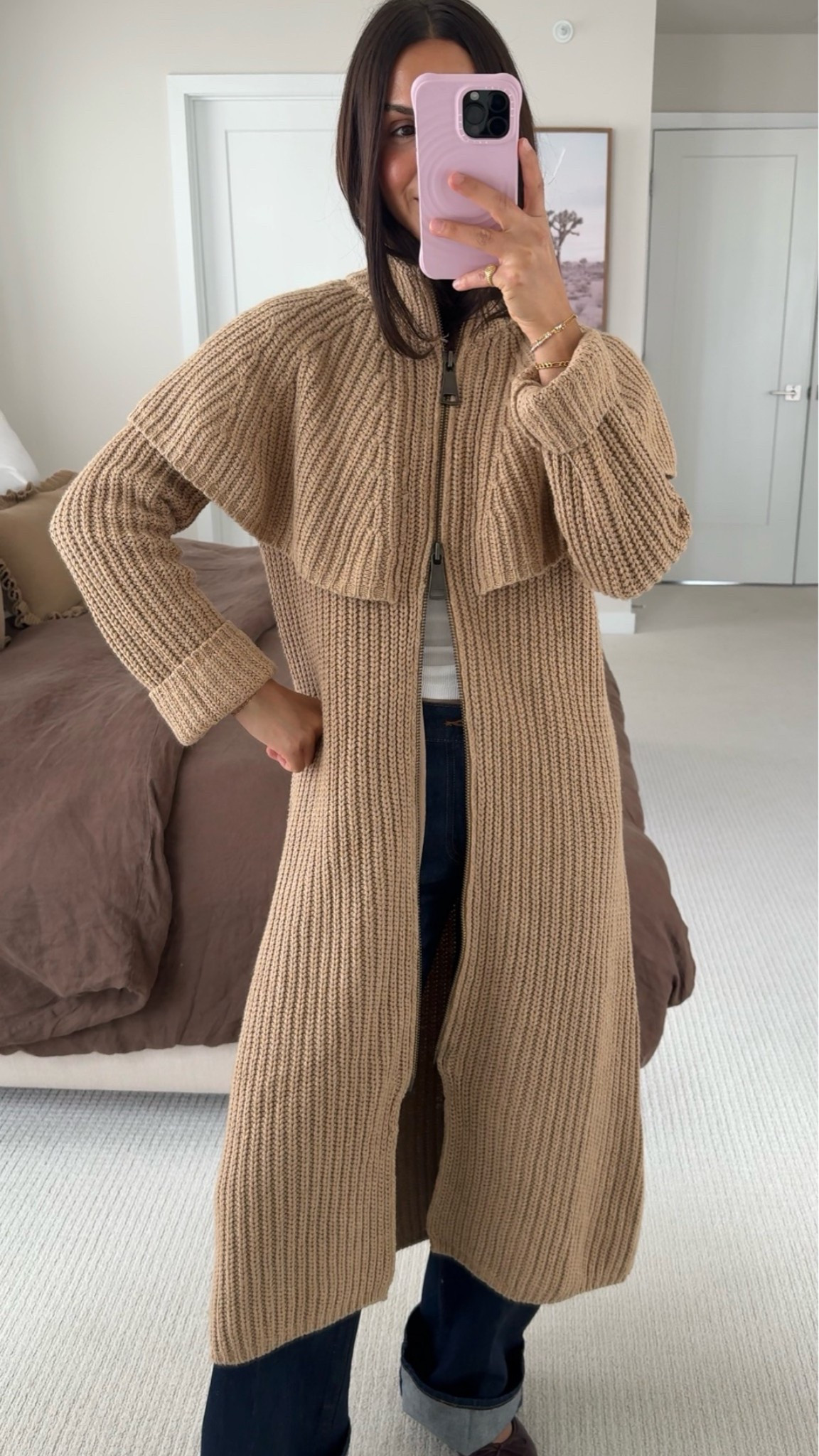 Wearing size XS in cardi & 25 in jeans!