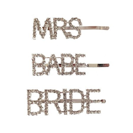 Bride Letter Hair Pins Wedding Hair Barrette 3 Pieces Babe Hair Pin Mrs Wedding Gift Wedding Accesso | Walmart (US)